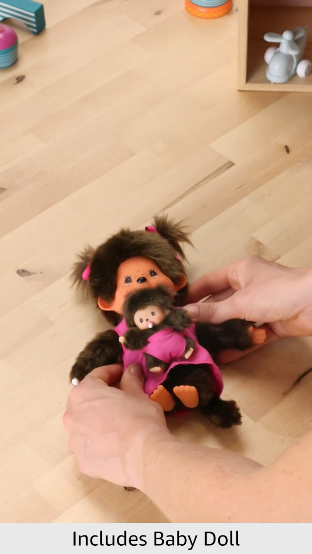 Amazon.com: Monchhichi 20cm Mothercare (Pink) | Pink Dress with